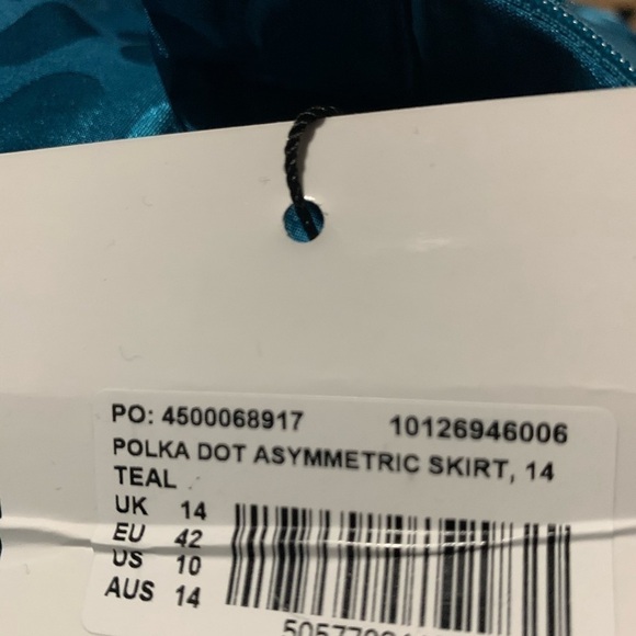 Missguided asymmetric midi skirt in teal polka dot - Picture 8 of 8